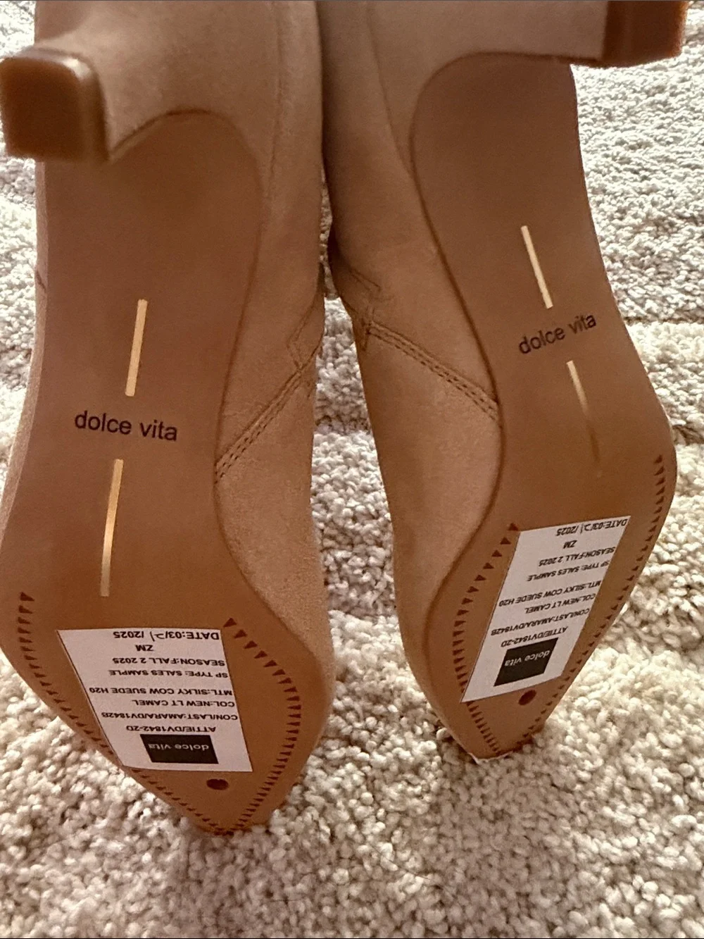 Dolce Vita Beige Suede Over-the-Knee Boots